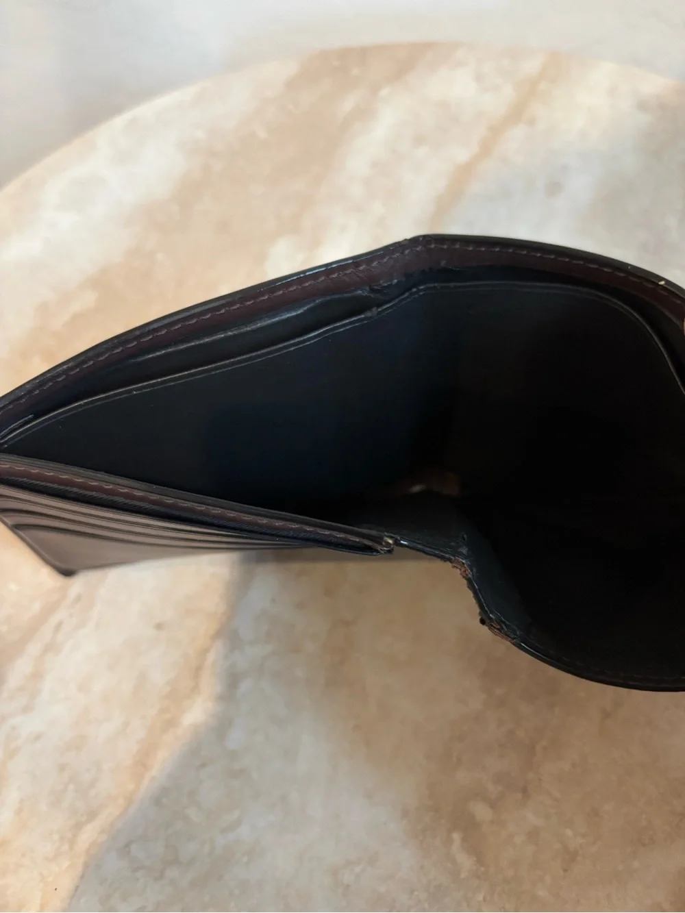 Coach Men's Dark Brown Signature Monogram Leather Bi-Fold Wallet